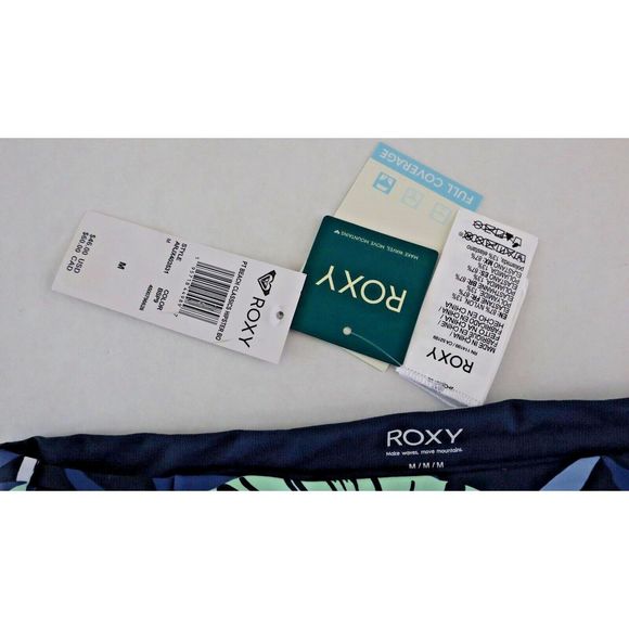 Roxy ARJX403531 Sz M Blue Tropics Print Beach Classic Hipster Bikini Bottoms $46 - Picture 6 of 9